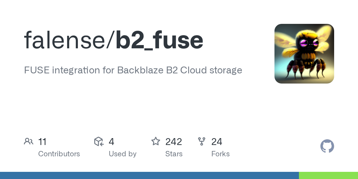 GitHub sondree/b2_fuse FUSE integration for Backblaze B2 Cloud storage