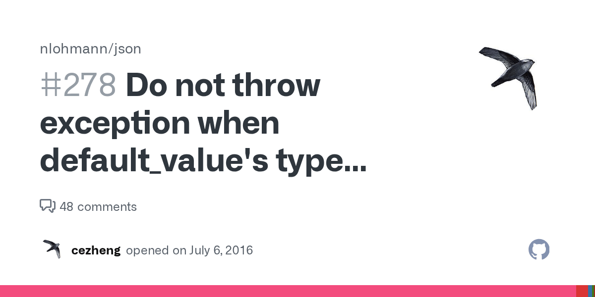 Do not throw exception when default_value's type does not match the