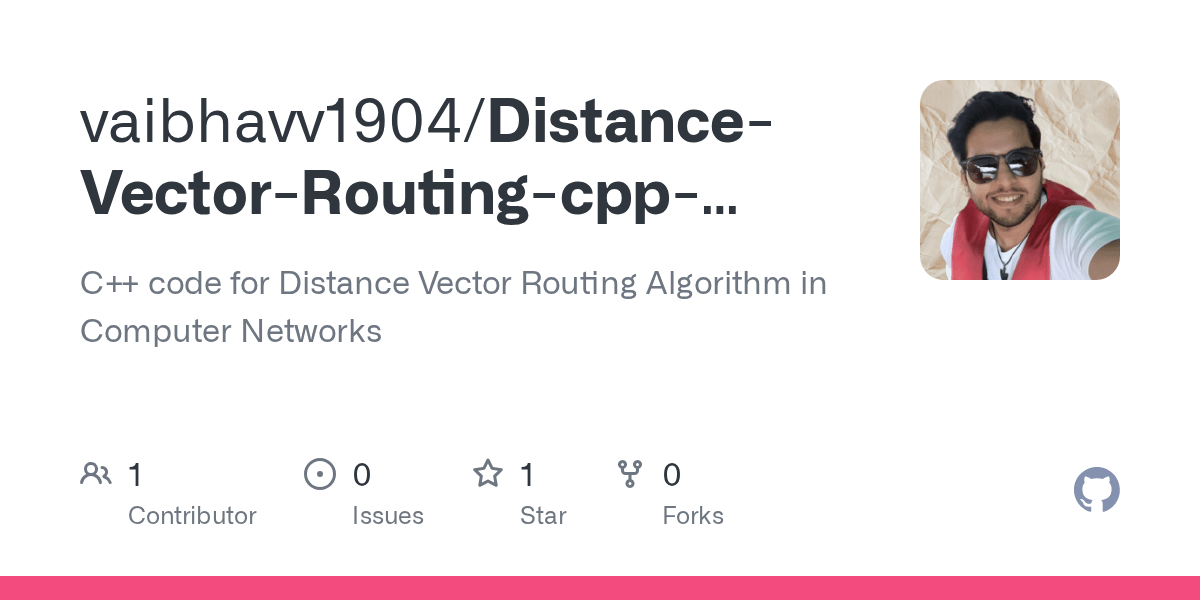 GitHub starvvx/DistanceVectorRoutingcppcode C++ code for