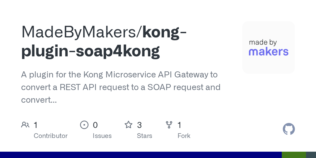 GitHub MadeByMakers/kongpluginsoap4kong A plugin for the Kong