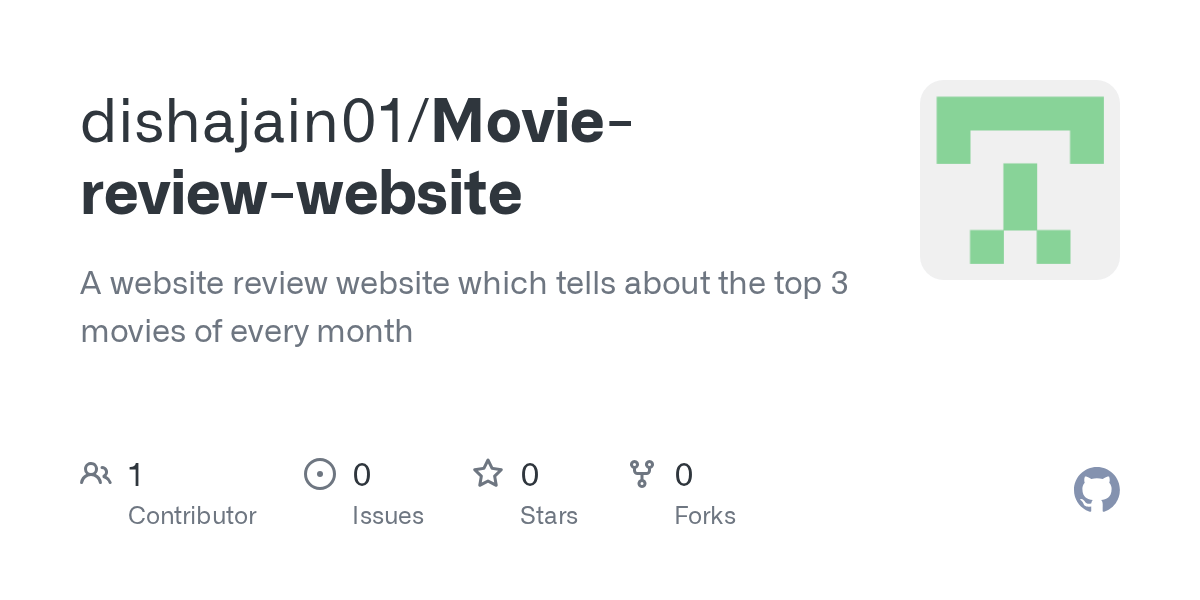 GitHub dishajain01/Moviereviewwebsite A website review website