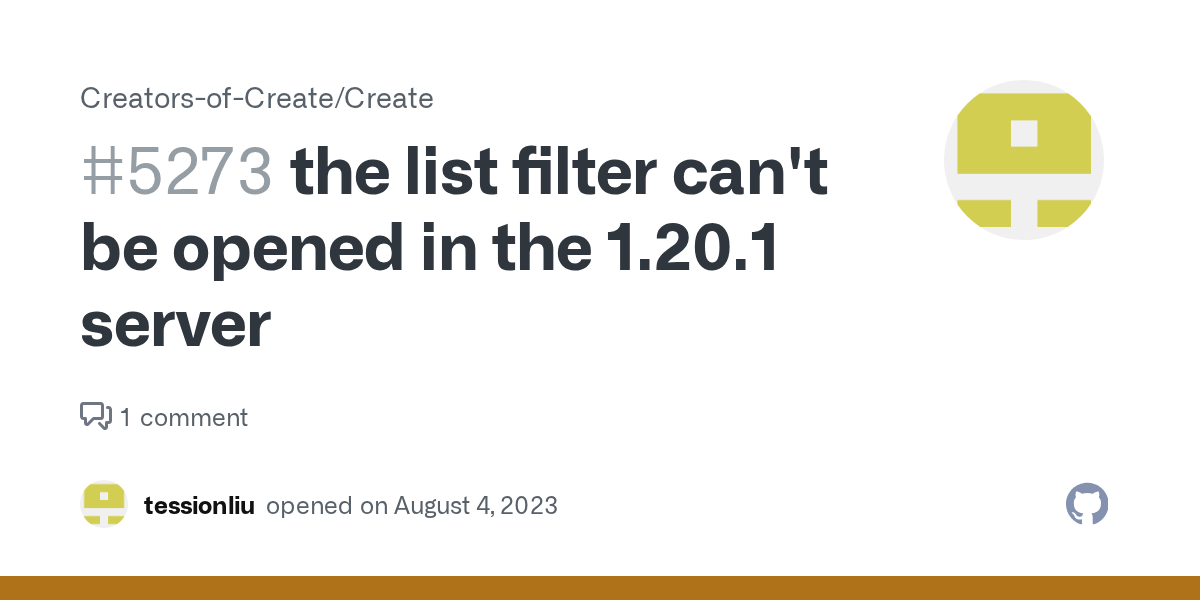 the list filter can't be opened in the 1.20.1 server · Issue 5273
