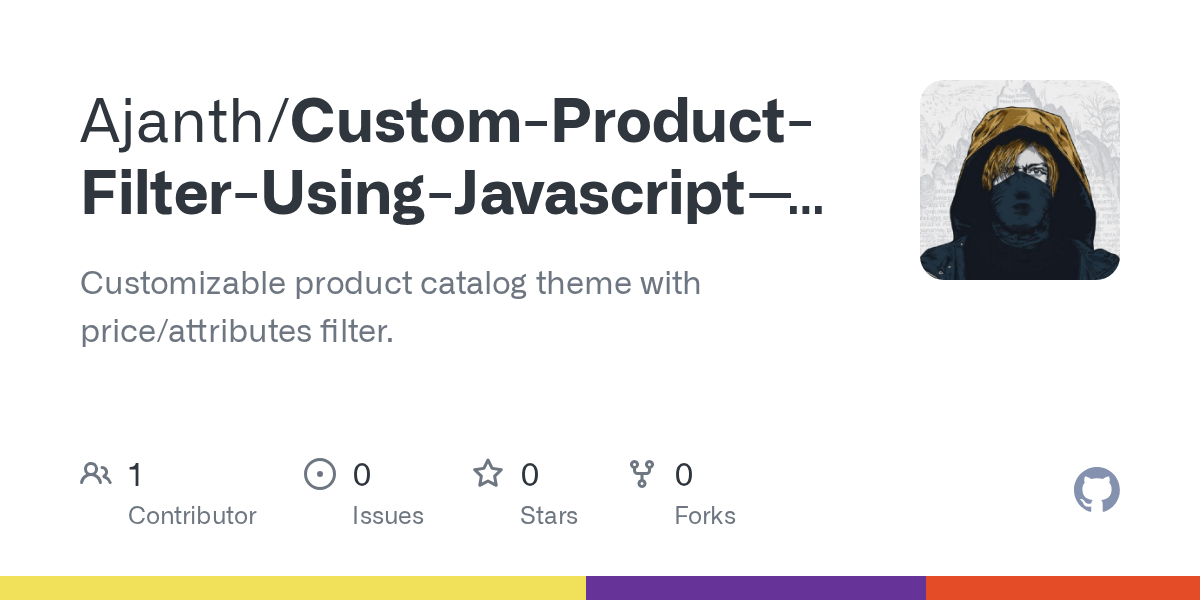 GitHub Ajanth/CustomProductFilterUsingJavascriptHtmlcss