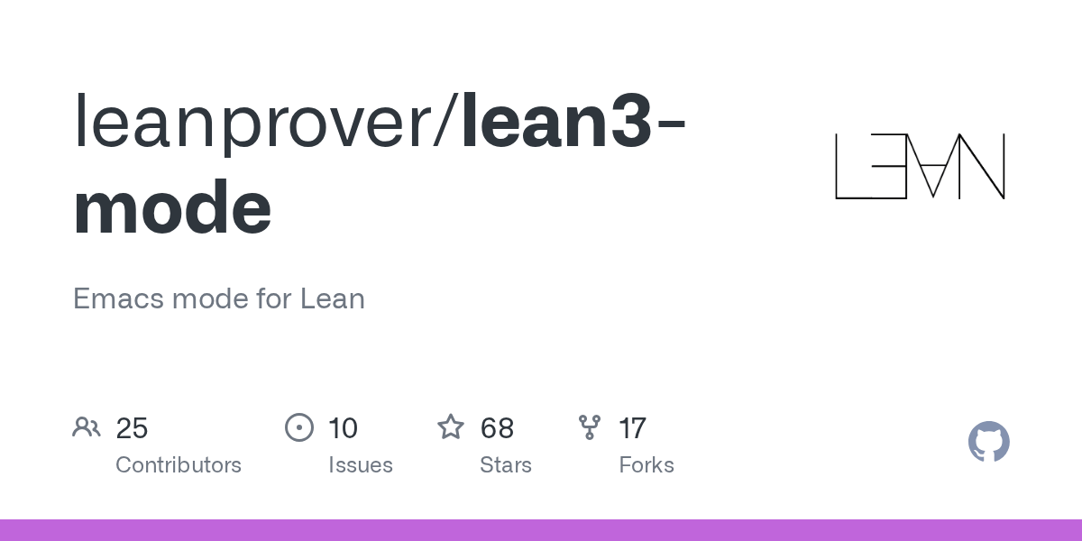 GitHub leanprover/leanmode Emacs mode for Lean