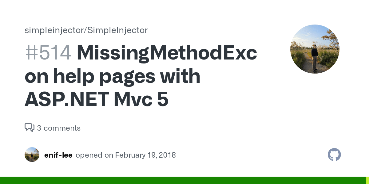 MissingMethodException on help pages with Mvc 5 · Issue 514