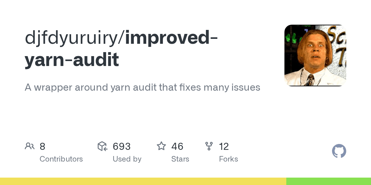 GitHub djfdyuruiry/improvedyarnaudit A wrapper around yarn audit