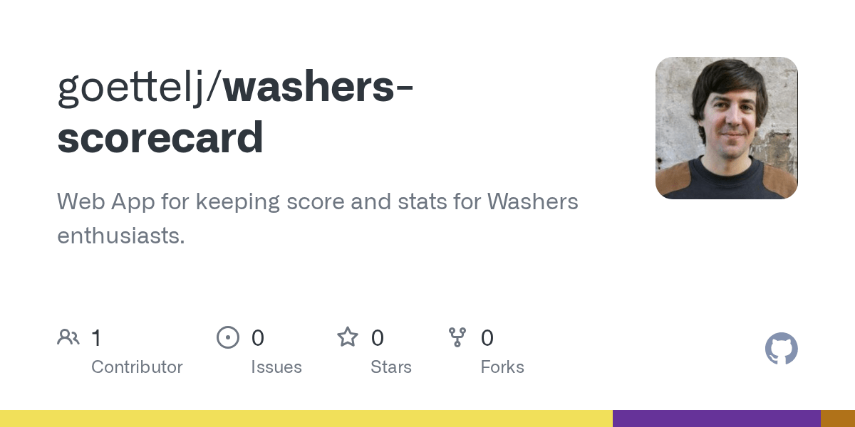 GitHub goettelj/washersscorecard  App for keeping score and stats for Washers enthusiasts.