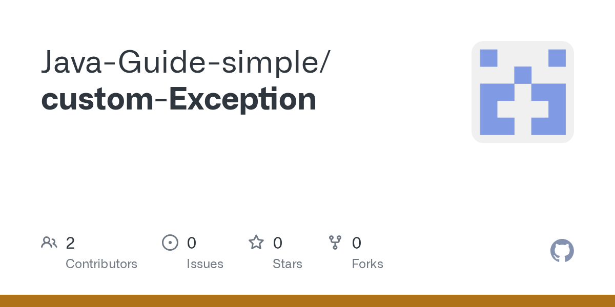 GitHub JavaGuidesimple/customException