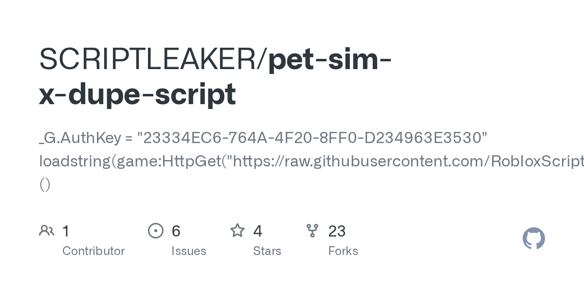 petsimxdupescript/pet sim x dupe script at main · SCRIPTLEAKER/pet