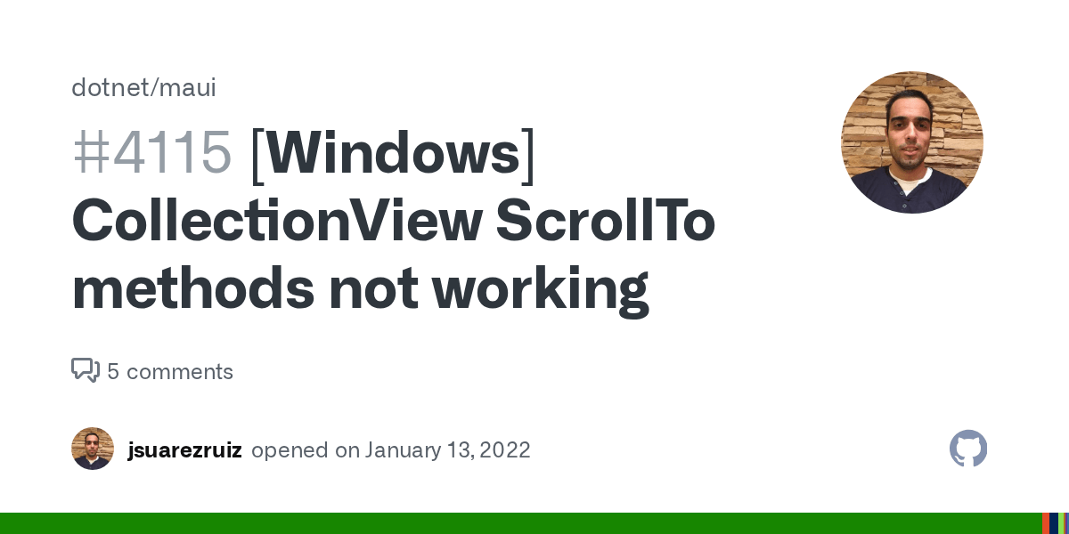 [Windows] CollectionView ScrollTo methods not working · Issue 4115