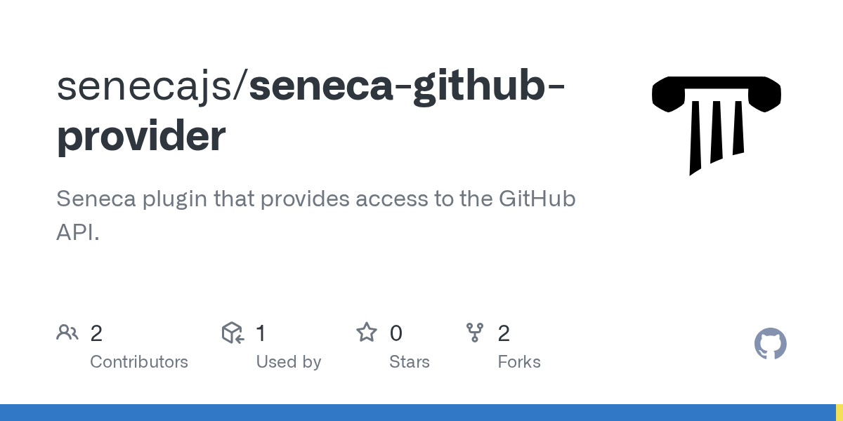 GitHub senecajs/senecagithubprovider Seneca plugin that provides