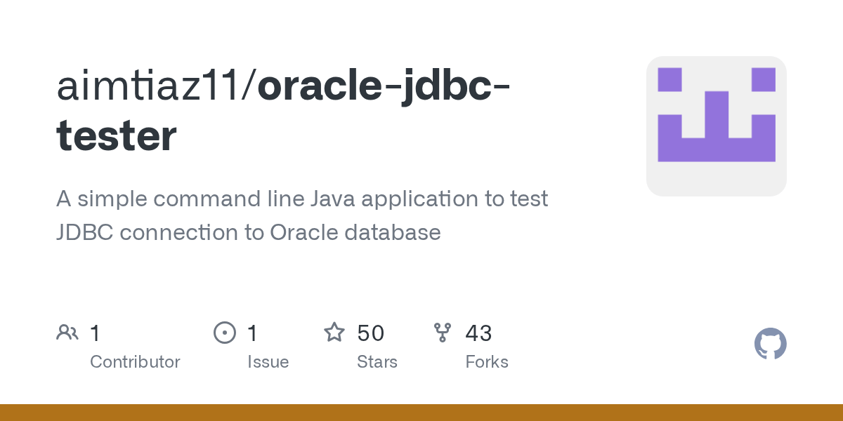 GitHub aimtiaz11/oraclejdbctester A simple command line Java