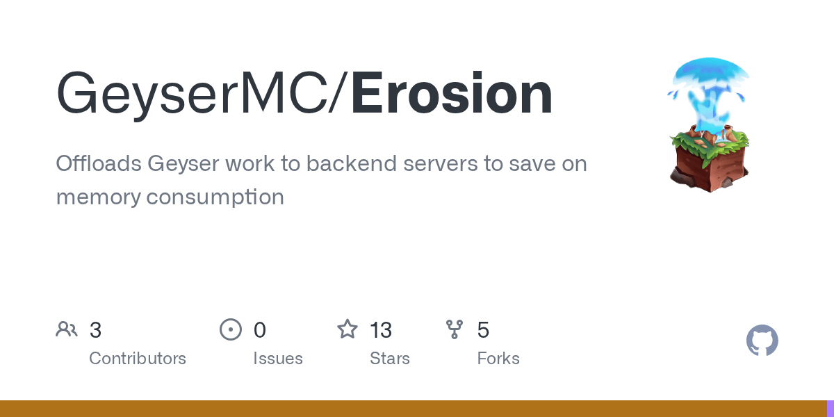 GitHub GeyserMC/Erosion Offloads Geyser work to backend servers to