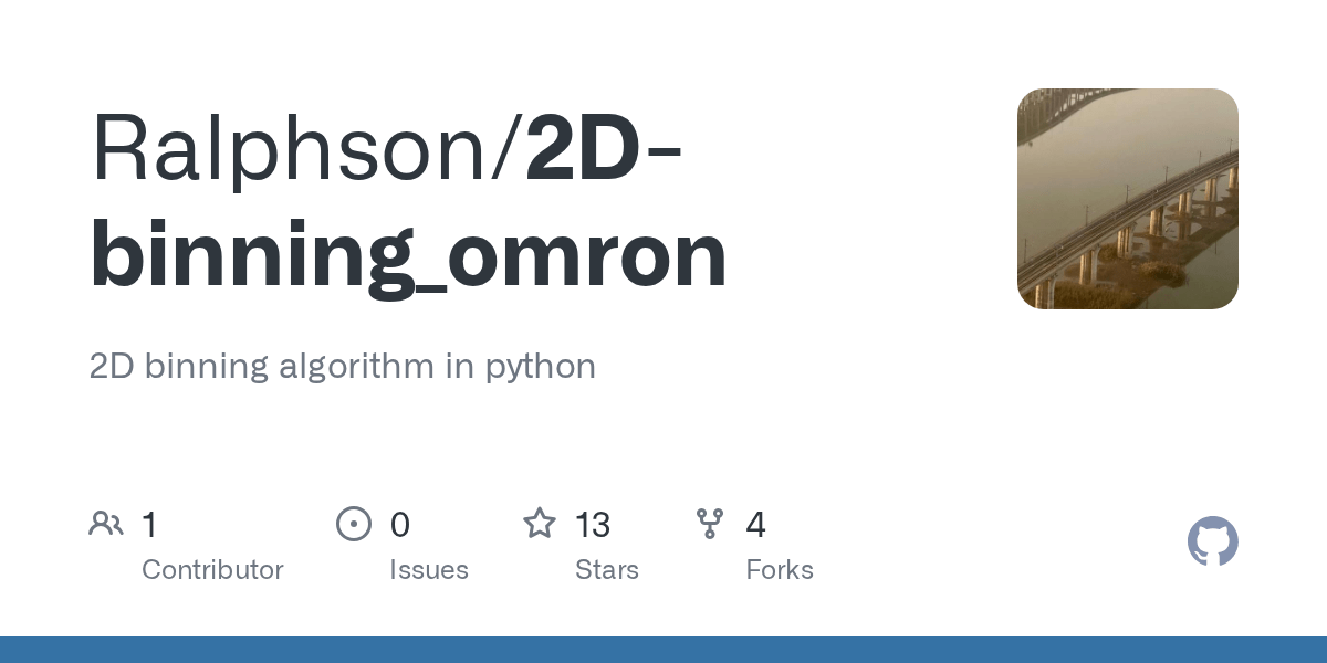 GitHub Ralphson/2Dbinning_omron 2D binning algorithm in python