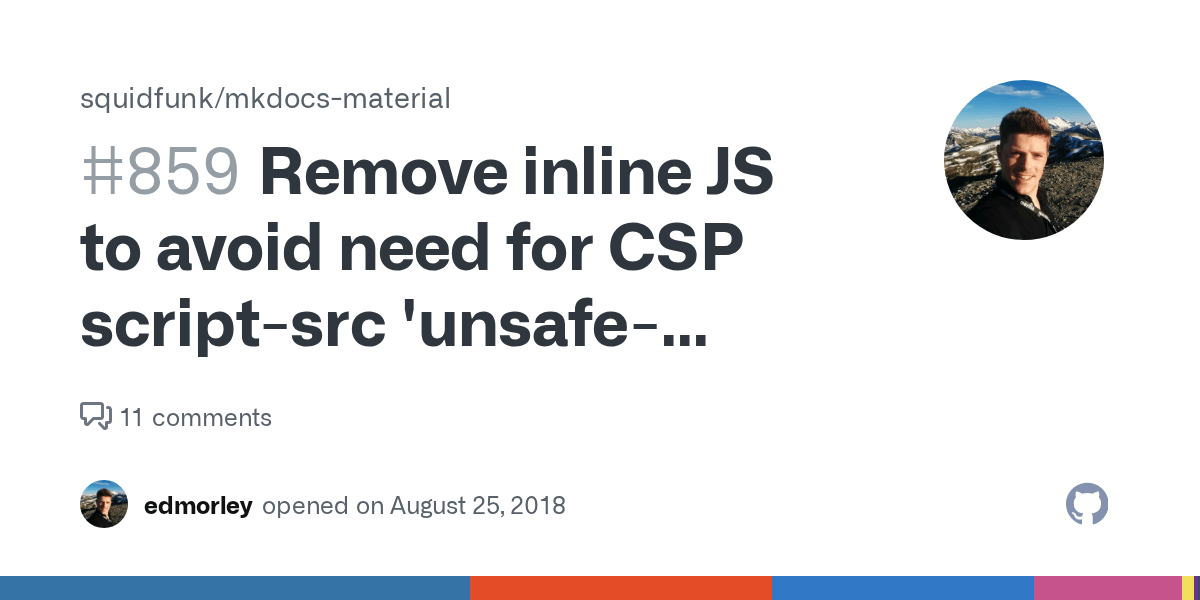 Remove inline JS to avoid need for CSP scriptsrc 'unsafeinline