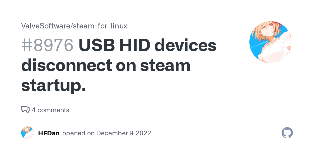 USB HID devices disconnect on steam startup. · Issue 8976