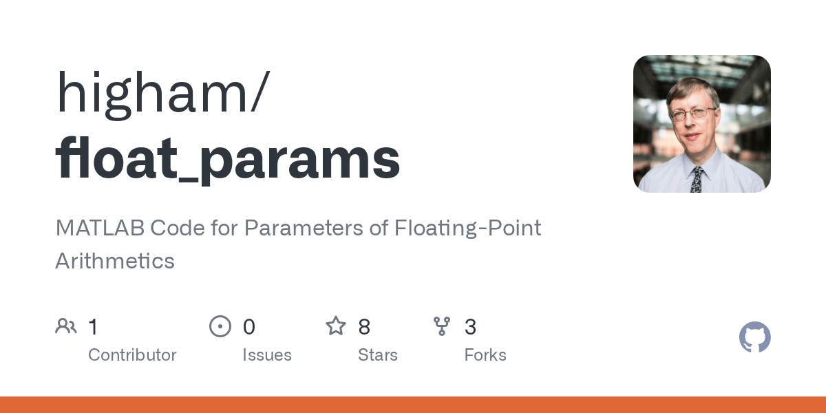 GitHub higham/float_params MATLAB Code for Parameters of Floating