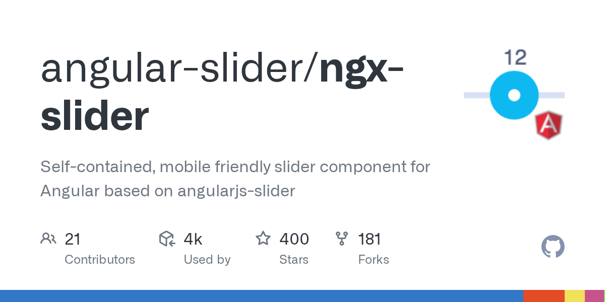 GitHub angularslider/ngxslider Selfcontained, mobile friendly