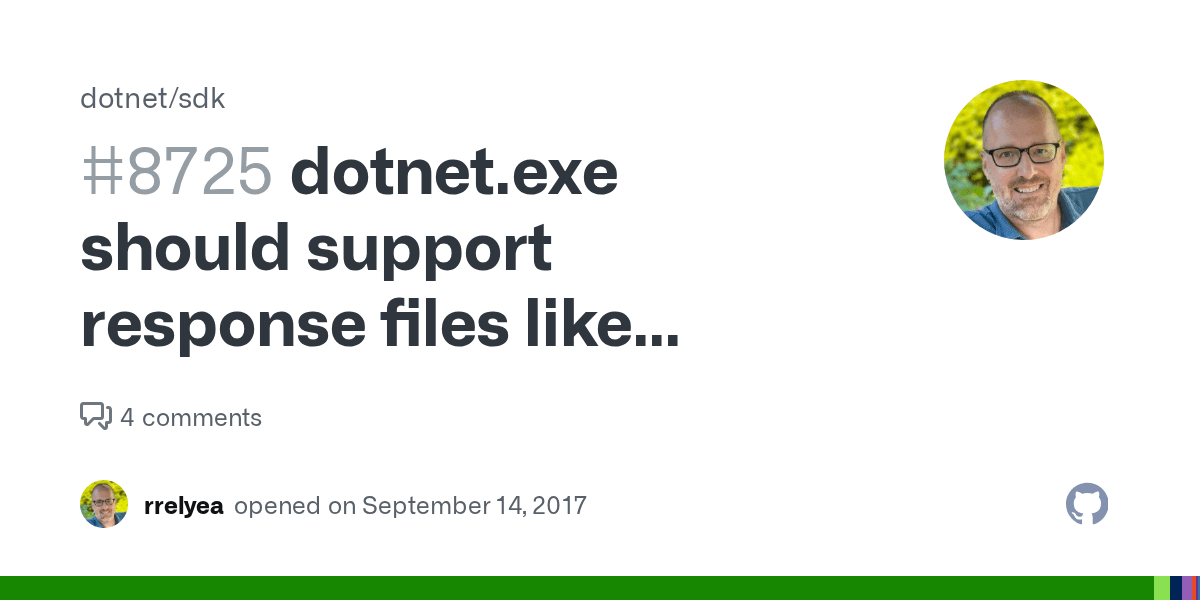 should support response files like csc.exe, msbuild.exe