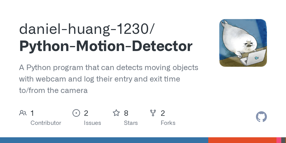 GitHub danielhuang1230/PythonMotionDetector A Python program that can detects moving