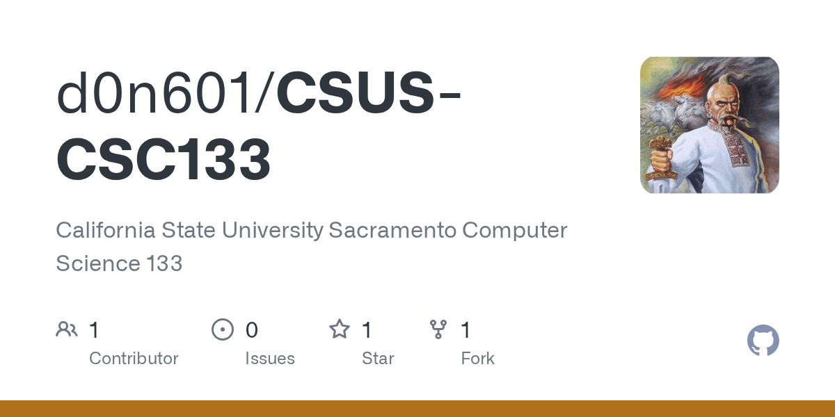GitHub d0n601/CSUSCSC133 California State University Sacramento