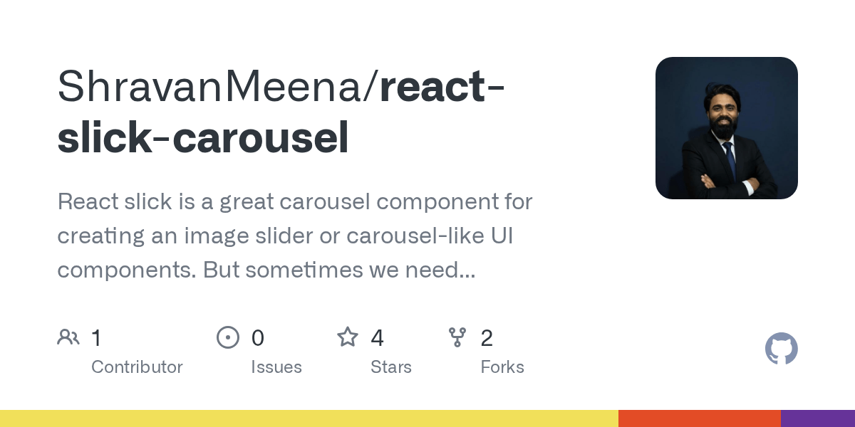 GitHub ShravanMeena/reactslickcarousel React slick is a great carousel component for