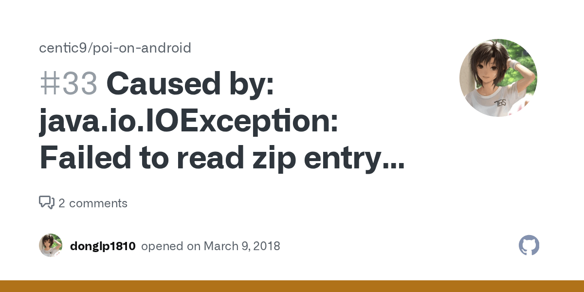 Caused by java.io.IOException Failed to read zip entry source · Issue