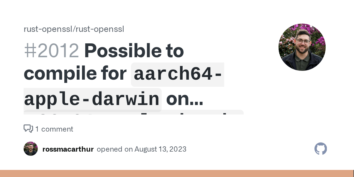 Possible to compile for `aarch64appledarwin` on `x86_64appledarwin