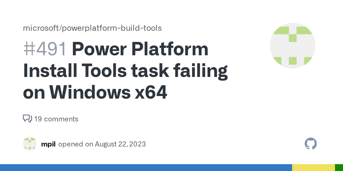 Power Platform Install Tools task failing on Windows x64 · Issue 491