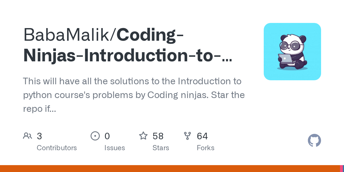 GitHub BabaMalik/CodingNinjasIntroductiontoPython