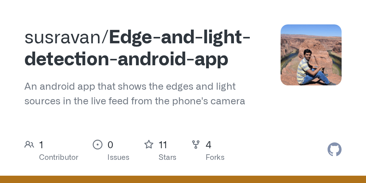 GitHub susravan/Edgeandlightdetectionandroidapp An android app