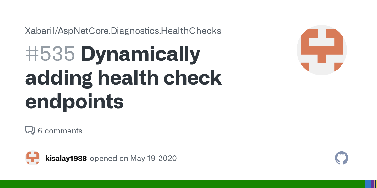 Dynamically adding health check endpoints · Issue 535 · Xabaril