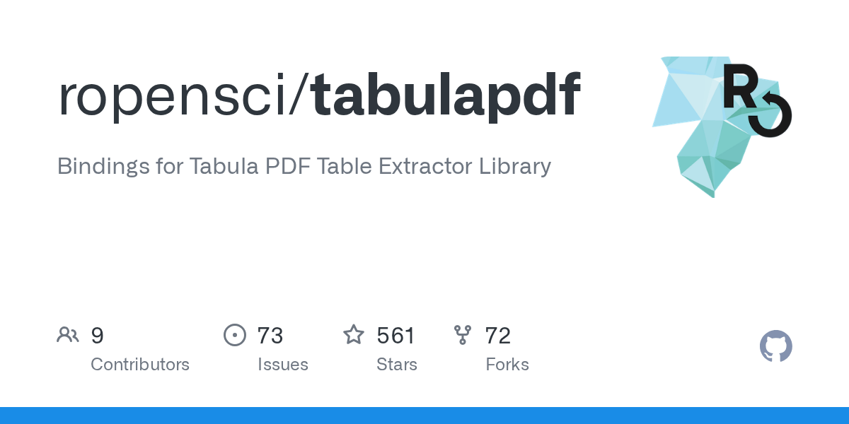 GitHub ropensci/tabulizer Bindings for Tabula PDF Table Extractor Library
