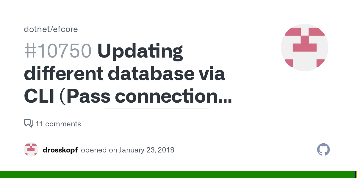 Updating different database via CLI (Pass connection string to