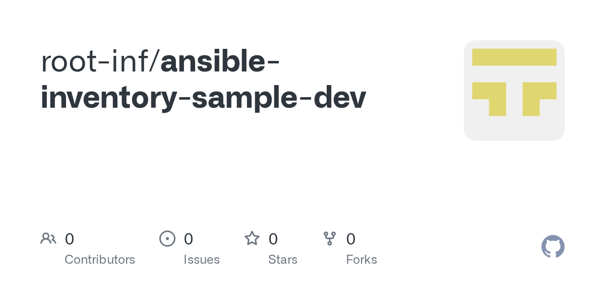 GitHub rootinf/ansibleinventorysampledev