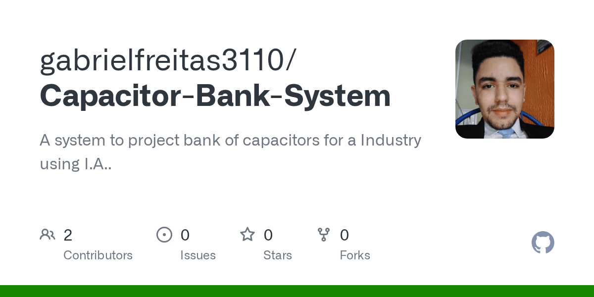 GitHub gabrielfreitas3110/CapacitorBankSystem A system to project bank of capacitors for a