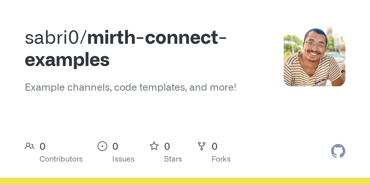 GitHub sabri0/mirthconnectexamples Example channels, code