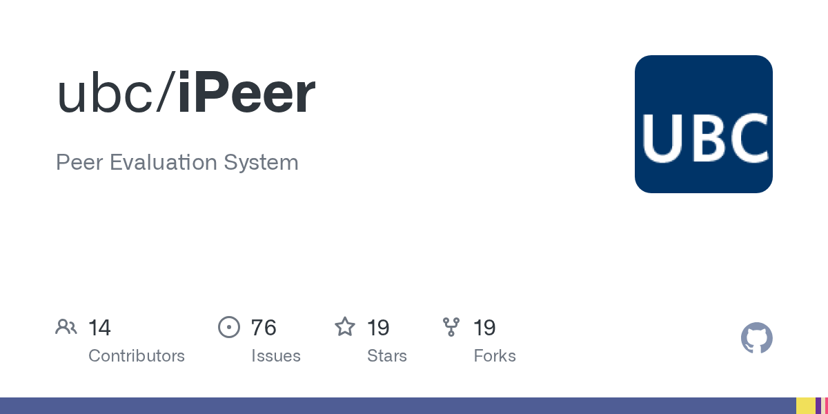 GitHub ubc/iPeer Peer Evaluation System