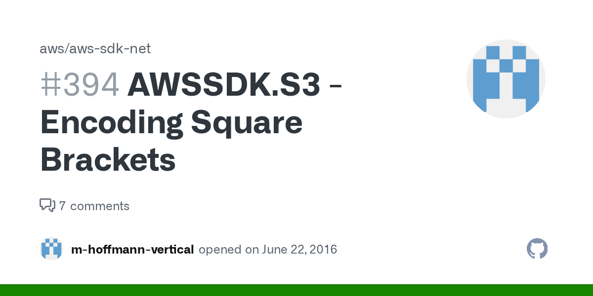 AWSSDK.S3 Encoding Square Brackets · Issue 394 ·