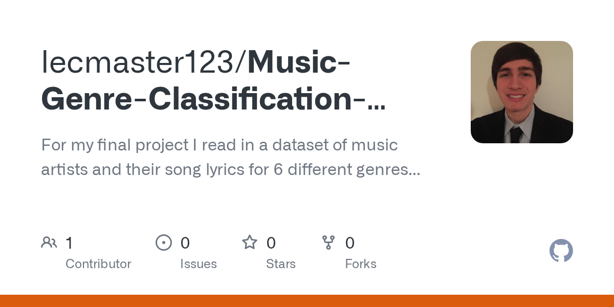 GitHub lecmaster123/MusicGenreClassificationUsingTextMining