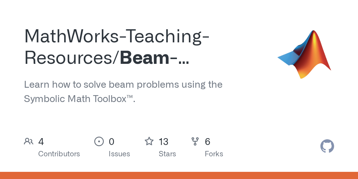 GitHub MathWorksTeachingResources/BeamBendingandDeflection