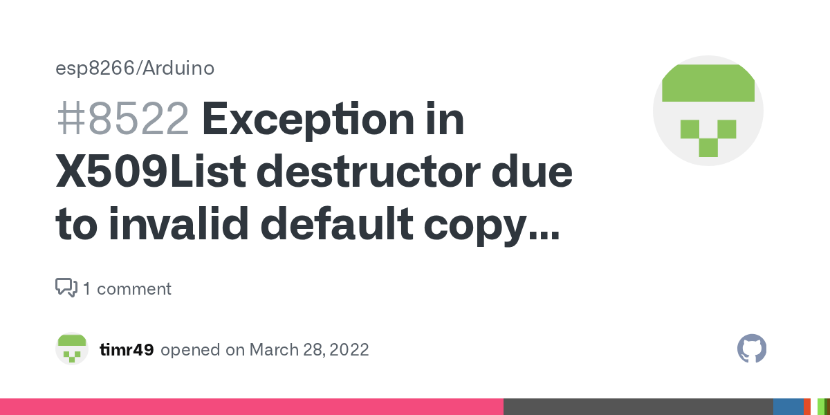 Exception in X509List destructor due to invalid default copy assignment
