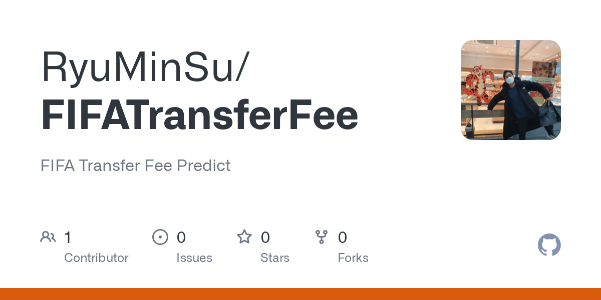 GitHub RyuMinSu/FIFATransferFee FIFA Transfer Fee Predict
