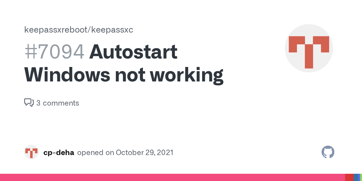 Autostart Windows not working · Issue 7094 · keepassxreboot/keepassxc