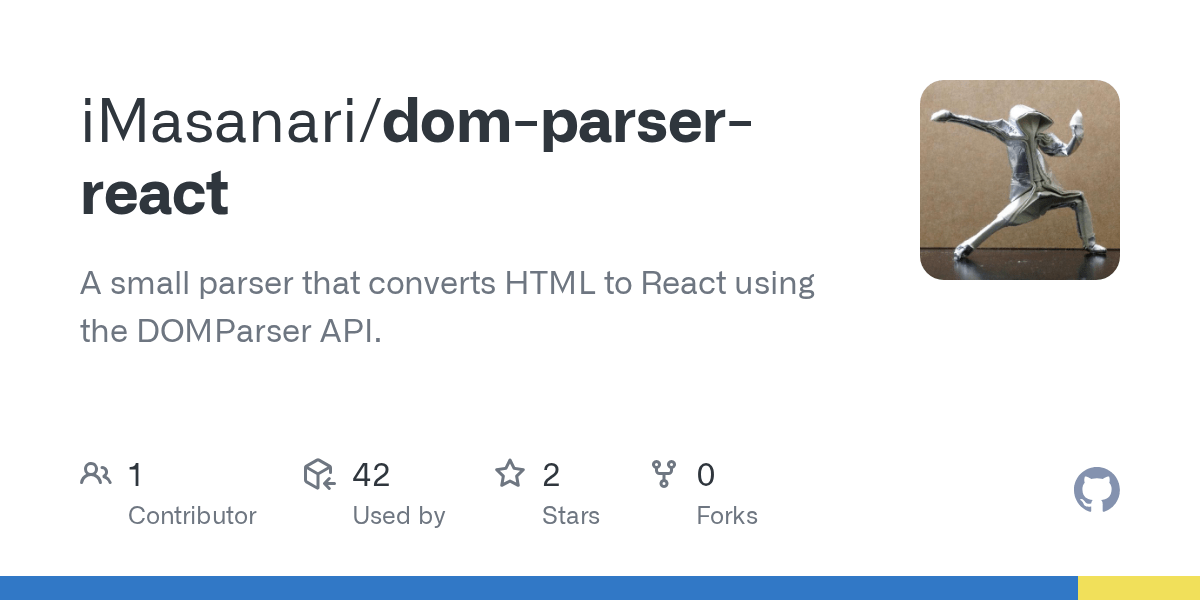 GitHub iMasanari/domparserreact A small parser that converts HTML