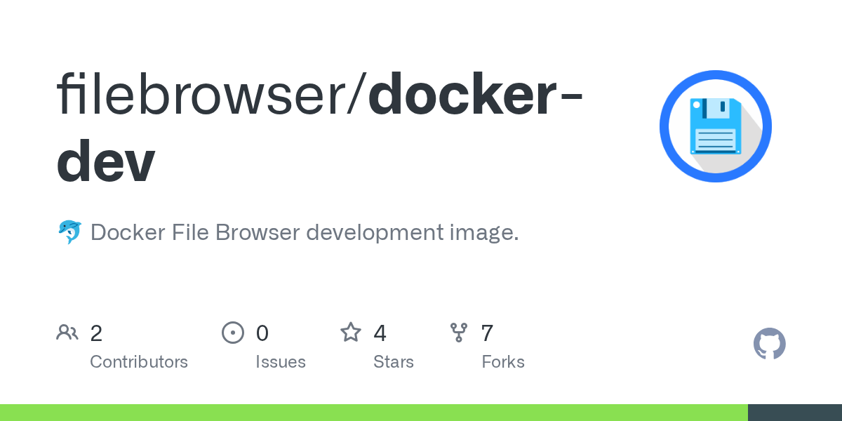 GitHub filebrowser/dockerdev 🐬 Docker File Browser development image.