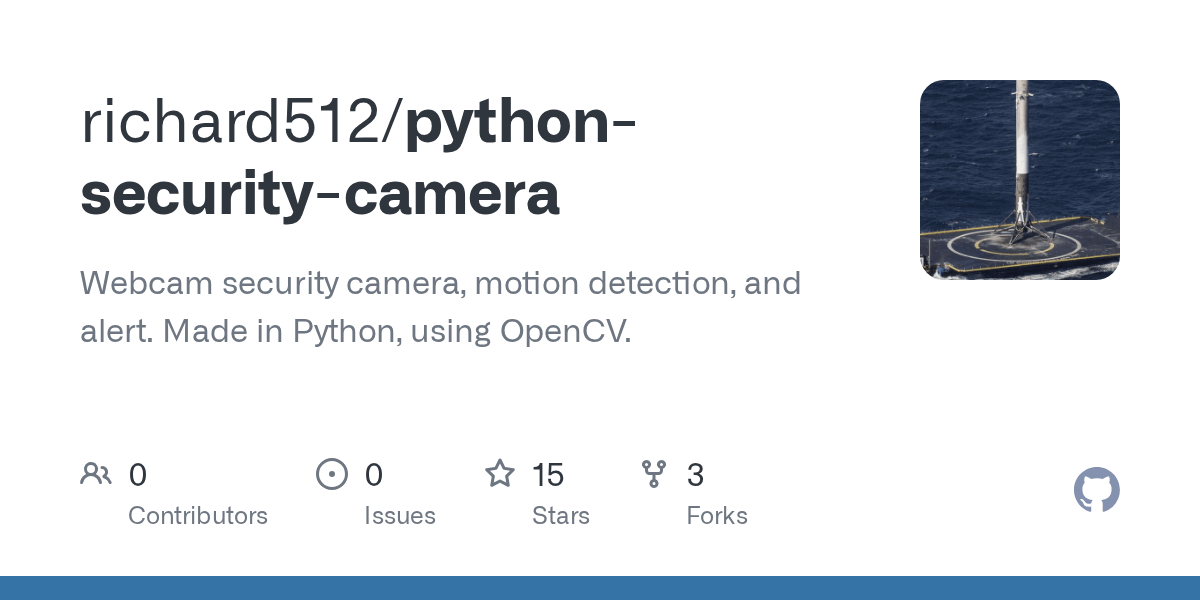 GitHub richard512/pythonsecuritycamera cam security camera, motion detection, and alert