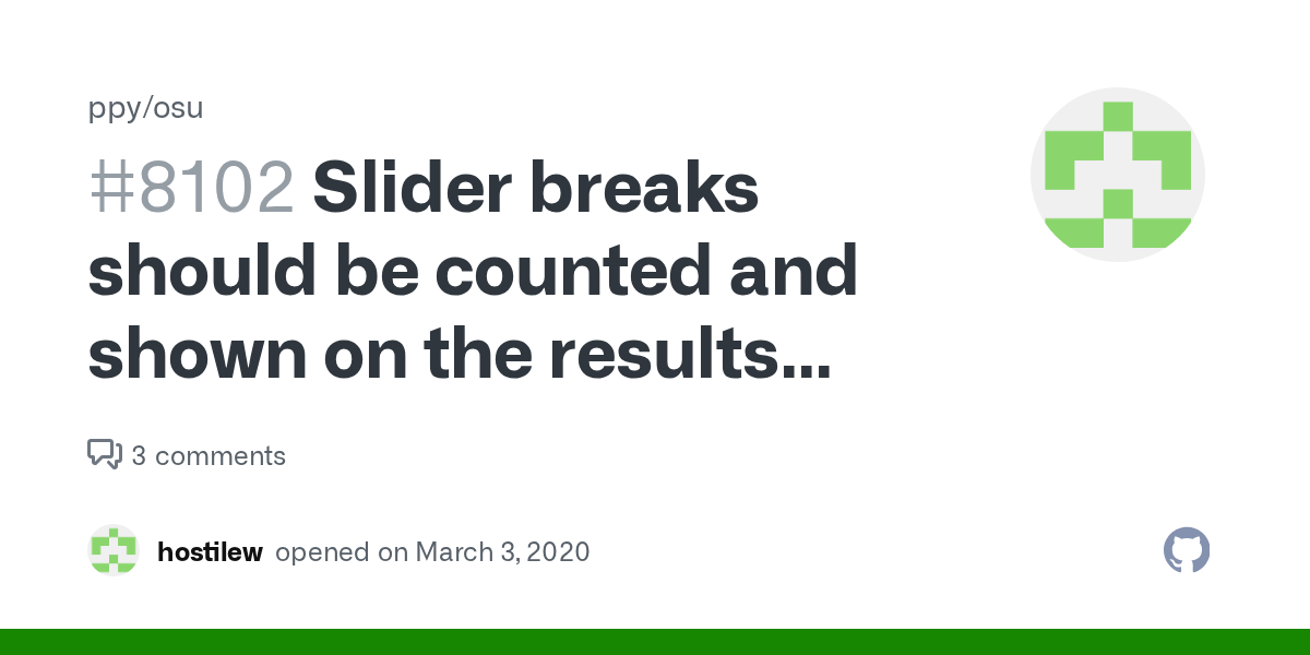 Slider breaks should be counted and shown on the results screen · Issue