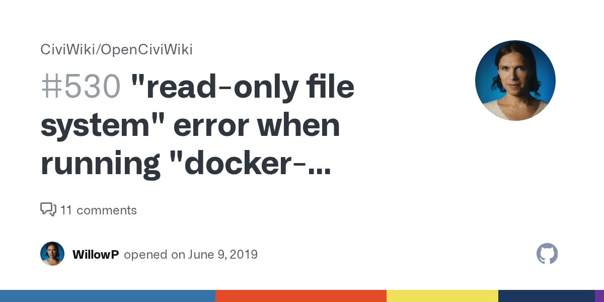 "readonly file system" error when running up" · Issue