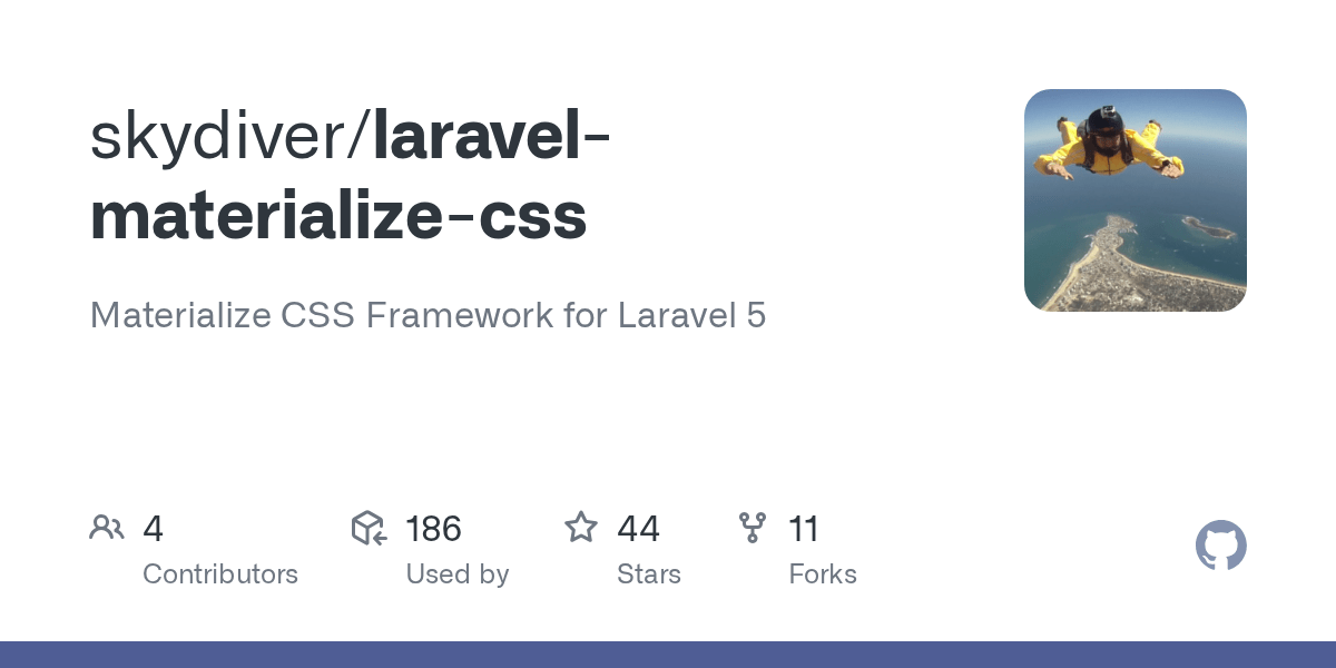 GitHub skydiver/laravelmaterializecss Materialize CSS Framework
